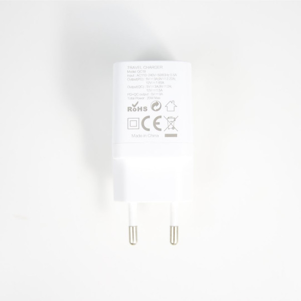Chargeur USB 20W 2 ports personnalisable avec logo – Prise UE – Objet publicitaire pour entreprises