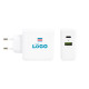 Chargeur USB 38W 2 ports personnalisable avec logo – Prise UE – Objet publicitaire entreprise