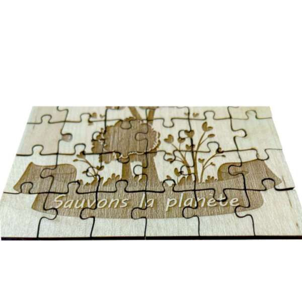 Puzzle personnalisable en bois certifié Origine France Garantie pour communication d’entreprise – marquage UV ou laser – BCM Goo