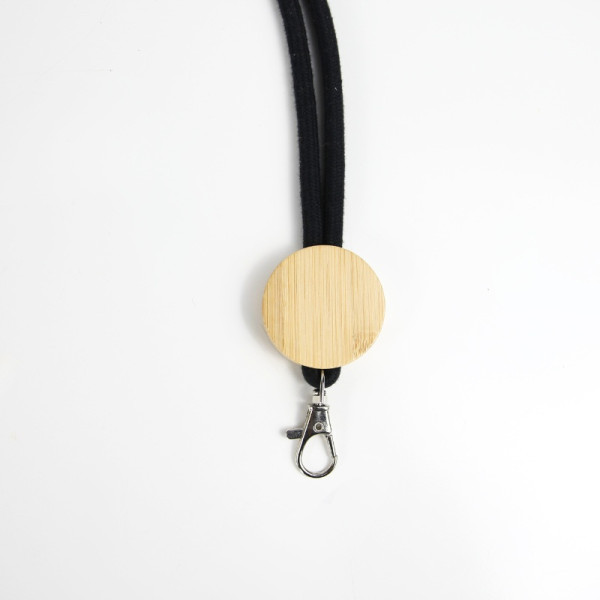 Lanyard BOIS 15 personnalisé – Tour de cou coton et bois avec marquage pour événements professionnels