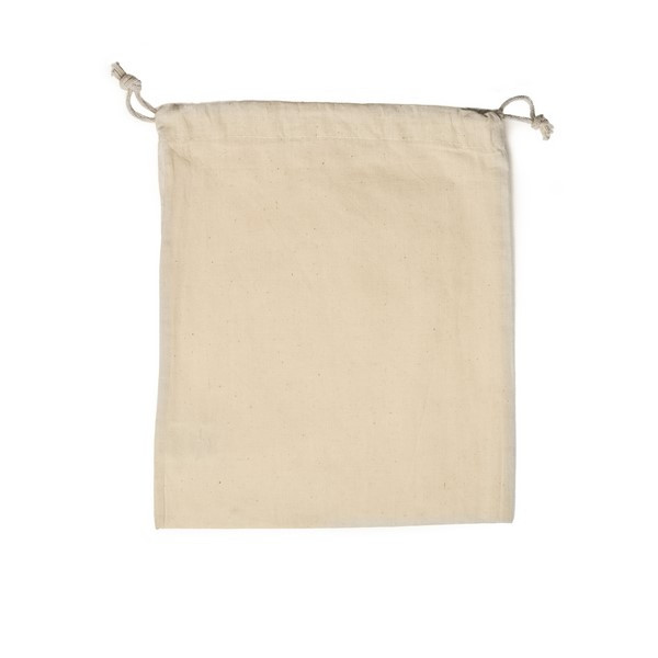 Pochon coton personnalisable FIDJI M 155 Blanc 25x30 cm – Goodies entreprise, impression logo