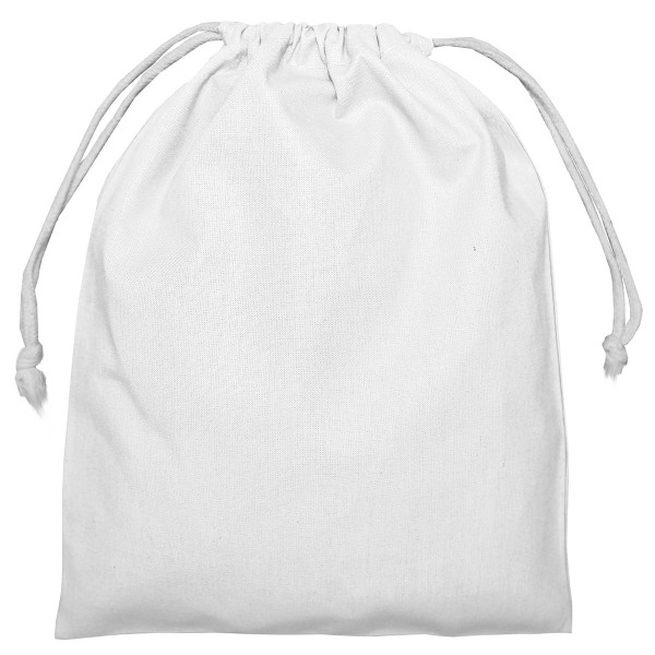 Pochon coton personnalisable FIDJI M 155 Blanc 25x30 cm – Goodies entreprise, impression logo
