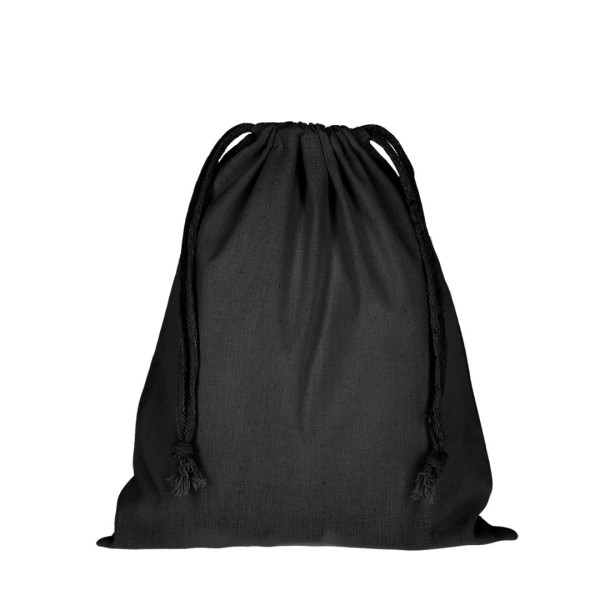 Pochon coton personnalisable noir FIDJI M 155 – 25x30 cm pour communication B2B