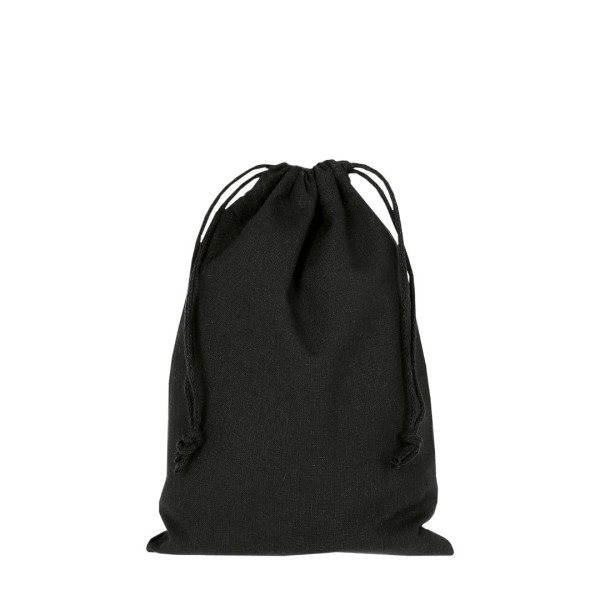 Pochon coton noir personnalisable S 15x20 cm – Objet publicitaire pour communication d’entreprise