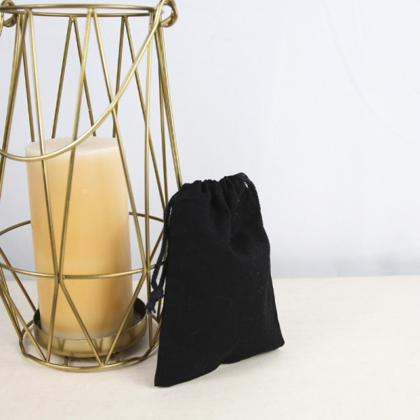Pochon coton personnalisable noir XS 10x14 cm – Communication événementielle et objet publicitaire