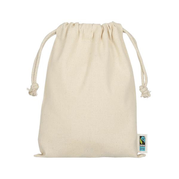 Pochon personnalisé Fairtrade 15x20 cm en coton – Goodies B2B pour communication d’entreprise