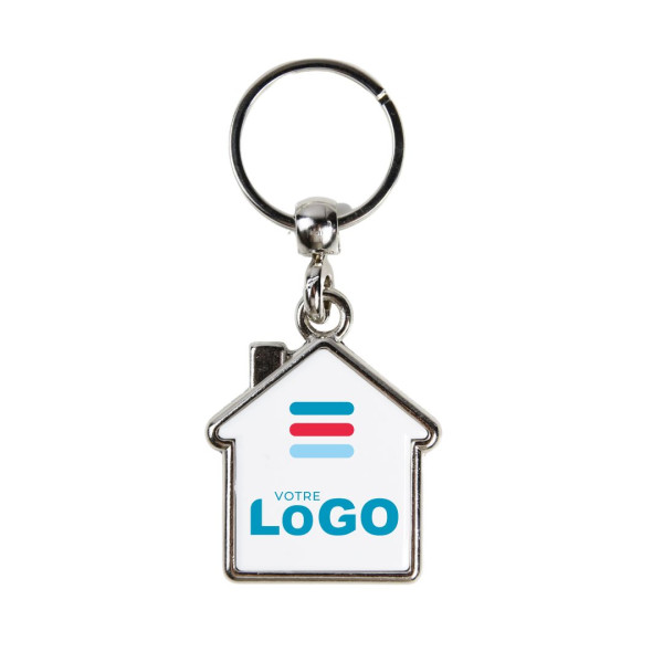 Porte-clés Métal Maison personnalisé – Impression UV – Goodies entreprise France