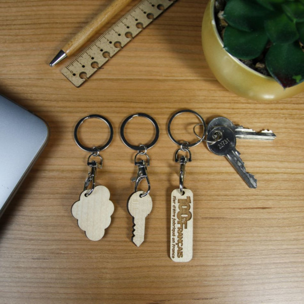Porte-clés personnalisable en bois d’érable – Fabrication française certifiée Origine France Garantie | BCM Goodies
