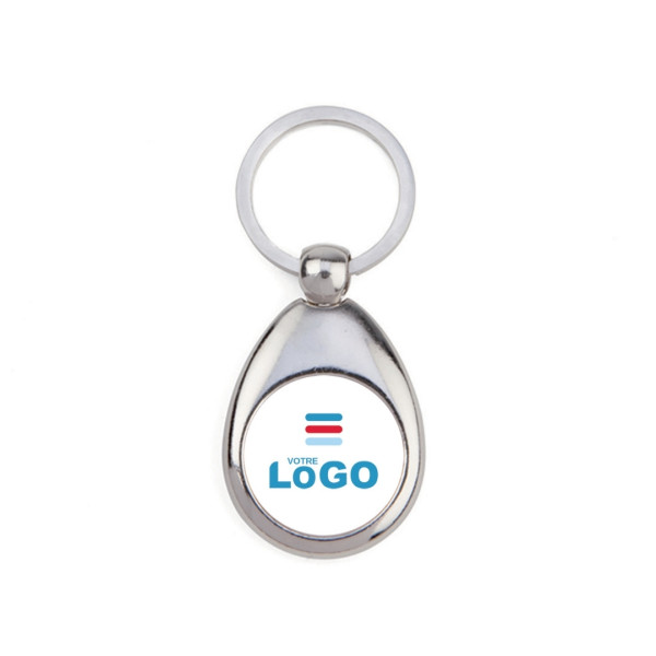 Porte-clés personnalisable Origine France Garantie avec puce de chariot – Impression UV – Support publicitaire B2B pour entrepri