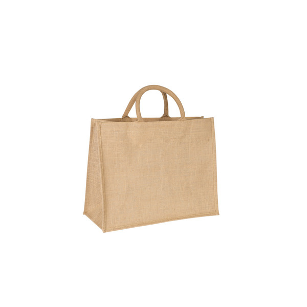 Cabas JUTE M personnalisable – Sac en jute naturel avec soufflet pour communication d’entreprise