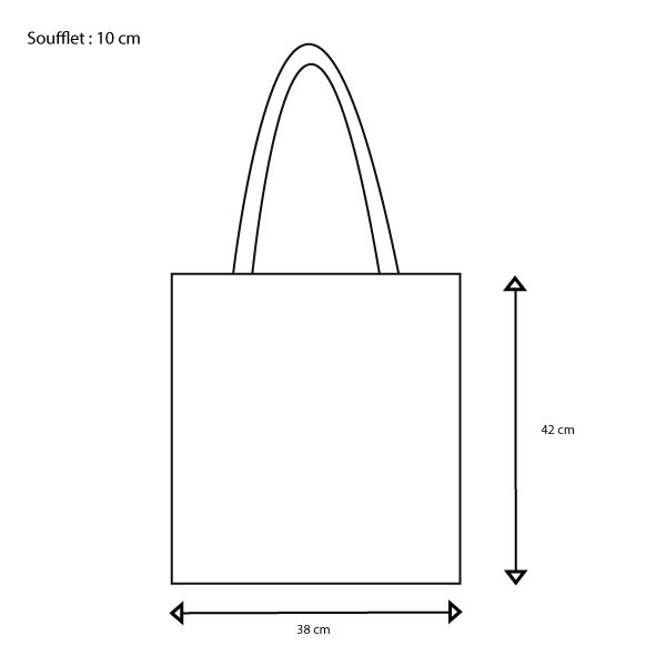 Cabas coton personnalisable PARIS 155 blanc – Sac publicitaire 38x42cm pour communication d’entreprise