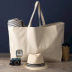 Cabas coton MIAMI 330 écru personnalisé – Grand sac avec pochette zippée pour communication d’entreprise