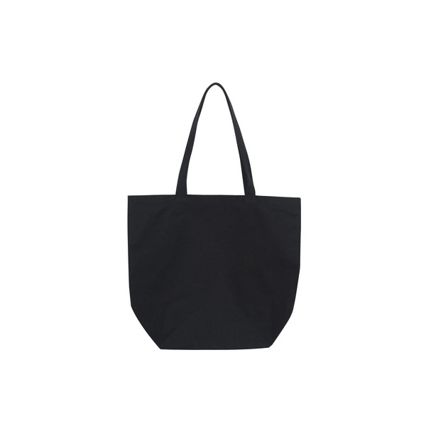Cabas coton personnalisable PRYSM 370 Noir – Sac à soufflet B2B pour communication d’entreprise