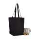 Cabas coton personnalisable PRYSM 370 Noir – Sac à soufflet B2B pour communication d’entreprise