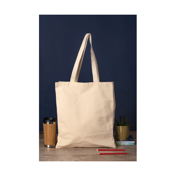 Cabas coton personnalisable PARIS 155 écru avec soufflet – Sac publicitaire B2B pour communication d’entreprise – BCM Goodies