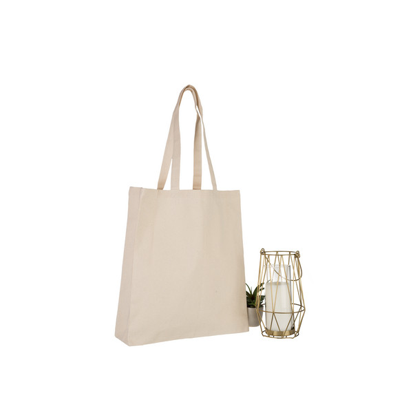 Cabas coton personnalisable PARIS 155 écru avec soufflet – Sac publicitaire B2B pour communication d’entreprise – BCM Goodies