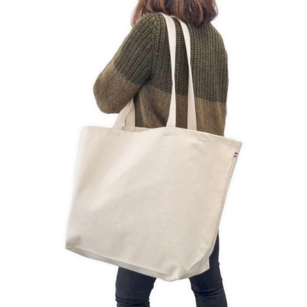 Grand sac coton BIO XXL personnalisable fabriqué en France – Communication responsable pour entreprises et associations | BCM Go