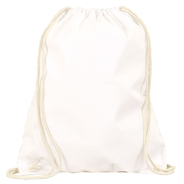 Sac à dos coton EASY 155 blanc personnalisable – Communication d’entreprise et objet publicitaire