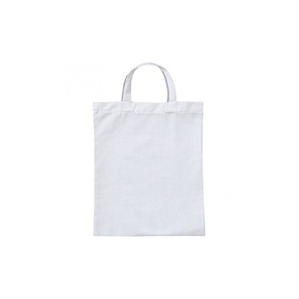 Sac coton personnalisable SHORT M 155 Blanc – Tote bag publicitaire 28x32 cm pour communication d’entreprise