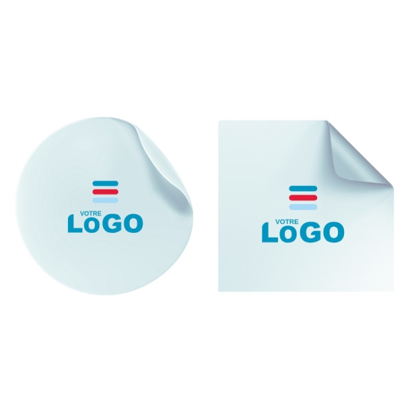 Sticker de sol mat rond ou carré repositionnable blanc personnalisé – Signalétique et communication événementielle professionnel