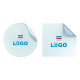 Sticker de sol mat rond ou carré repositionnable blanc personnalisé – Signalétique et communication événementielle professionnel