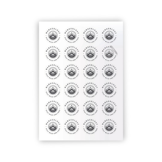 Stickers blancs personnalisés en planche A4 – Vinyle adhésif intérieur/extérieur pour communication d’entreprise