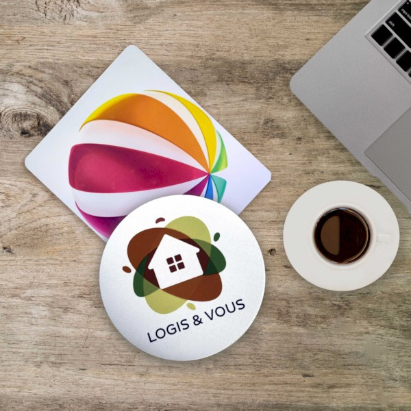 Tapis de souris rond personnalisé BUDGET – Goodies d’entreprise pour communication et fidélisation | BCM Goodies