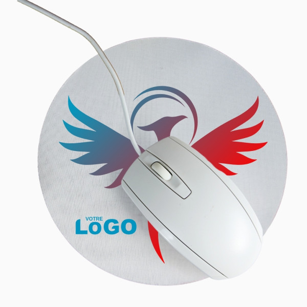 Tapis de souris rond personnalisé BUDGET – Goodies d’entreprise pour communication et fidélisation | BCM Goodies