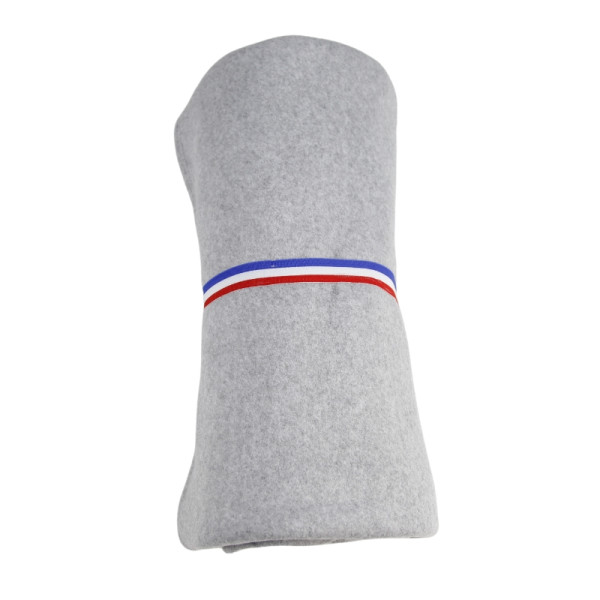 Plaid personnalisable RENNES fabriqué en France – Cadeau d’entreprise avec broderie et ourlet tricolore
