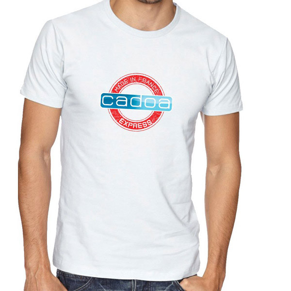Tee-shirt publicitaire personnalisé blanc en coton avec logo – Support de communication événementiel