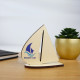 Trophée en bois personnalisé BATEAU 10cm – Fabrication française certifiée pour événements professionnels et associatifs