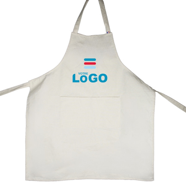 Tablier coton personnalisable AUGUSTE 300 fabriqué en France – Communication B2B et cadeaux d’entreprise