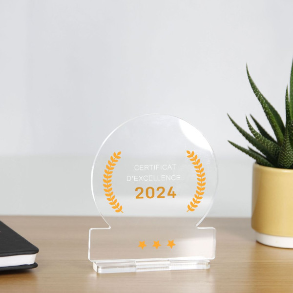 Trophée personnalisable fabriqué en France pour entreprises et événements professionnels – BCM Goodies