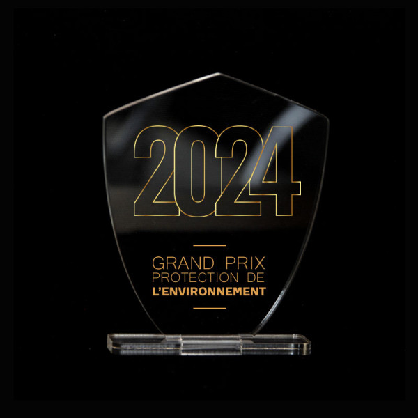 Trophée plexiglas BLASON personnalisable – Fabrication française, récompense professionnelle – BCM Goodies