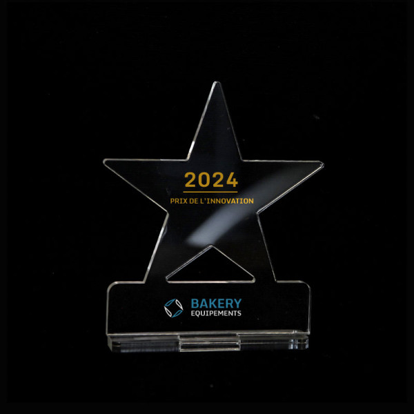 Trophée en plexiglas ETOILE personnalisé Origine France Garantie – Valorisation et reconnaissance événementielle