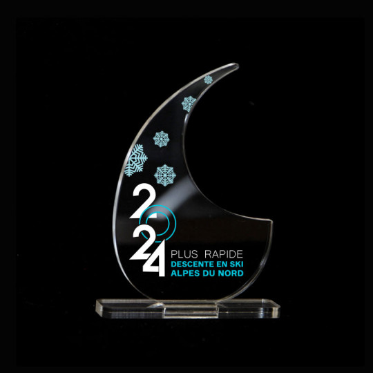 Trophée en plexiglas personnalisable Origine France Garantie – VIRGULE – Fabrication parisienne pour événements et récompenses p