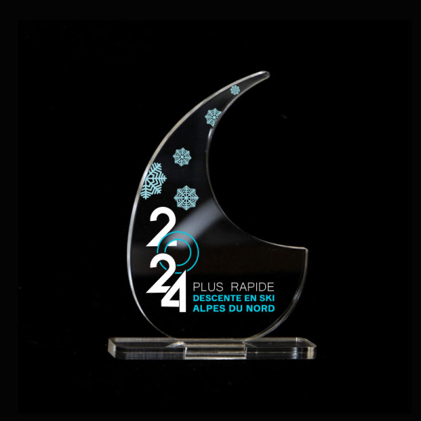 Trophée en plexiglas personnalisable Origine France Garantie – VIRGULE – Fabrication parisienne pour événements et récompenses p