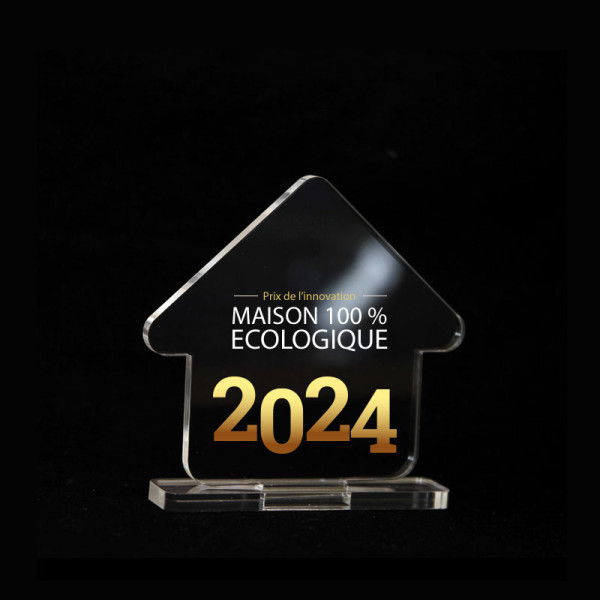 Trophée en plexiglas personnalisé Origine France Garantie – Récompense événementielle et communication d’entreprise