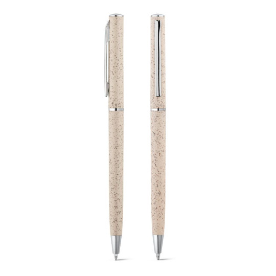 Stylo Devin en fibre de paille de blé et ABS pour communication durable