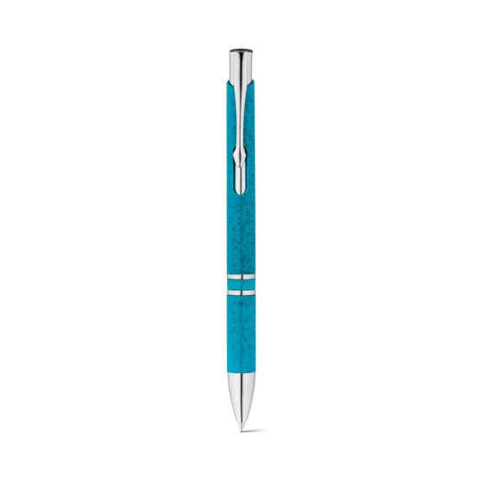 Stylo bille BETA WHEAT en paille de blé et ABS avec attache - Personnalisable avec logo