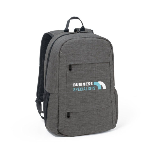 Sac à dos ordinateur en polyester recyclé 300D personnalisable - BCM Goodies