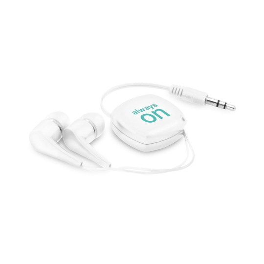 Écouteurs rétractables personnalisables - Accessoires hi-tech pour entreprise - BCM Goodies