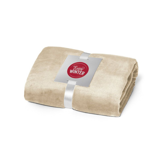 Couverture polaire DYLEAF (240 g/m²) avec ruban pour carte de personnalisation - Maison