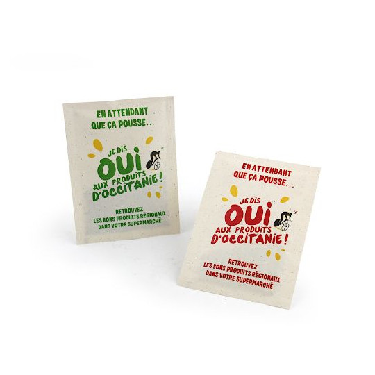 Sachet graines papier végétal 82x110 mm personnalisé – Goodies écologiques pour communication B2B