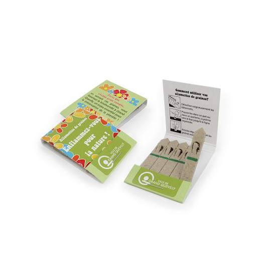 Étui 5 bâtonnets graines personnalisable – Goodie écologique assemblé en Anjou pour entreprises