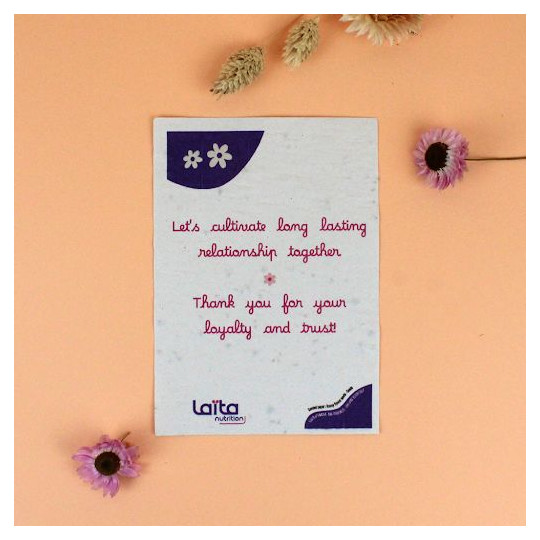 Papier graines A6 120g personnalisable – Support de communication écologique pour entreprises