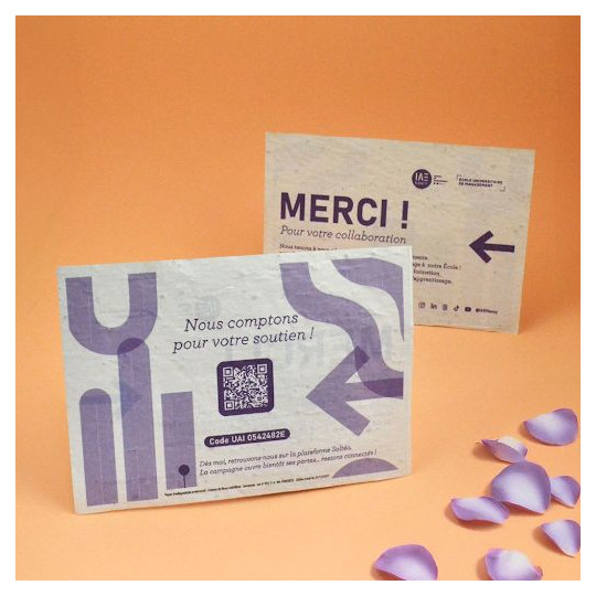 Papier graines A5 120g personnalisable recto verso – Support de communication écologique pour entreprises