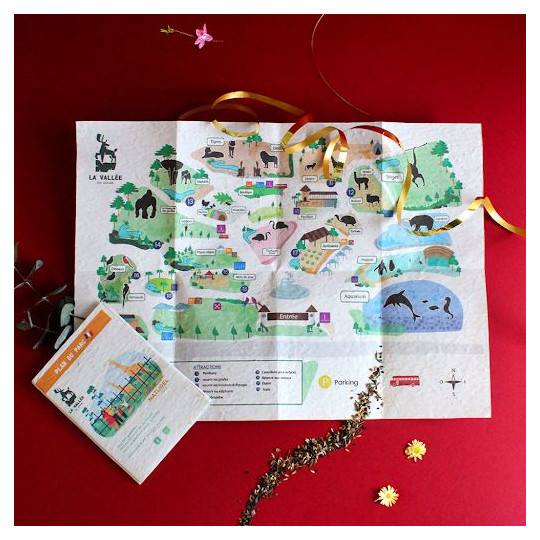 Plan touristique papier graines personnalisé – Support publicitaire écologique assemblé en Anjou pour communication responsable 