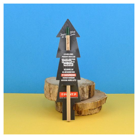 Crayon à graines étui sapin personnalisé – Cadeau d’entreprise écologique pour communication et fidélisation