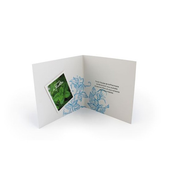 Carte 2 volets avec sachet de graines personnalisable – Support de communication d’entreprise – BCM Goodies